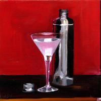 Still Life Good Things - Martini And A Shaker - Oil On Canvas