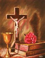 Still Life With Crucifix - Oil Paintings - By Charles Griffith, Naturalistic Painting Artist