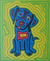 Blue Dog - Oil Paintings - By Jeffrey Danford, Pop Art Painting Artist