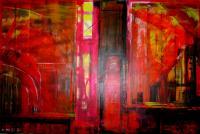 The Bridge And Other Structures - Acrylic Paintings - By Keith Bond, Abstract Painting Artist