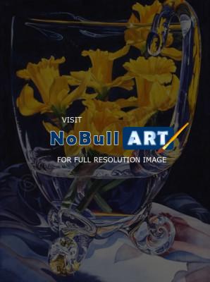 Original Watercolor Painting - Daffodills In The Glass - Watercolor