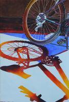 Bicycle With Shadow - Watercolor Paintings - By Soon  Y Warren, Realism Painting Artist