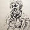 Elderly Woman 1 - Conte Crayon Drawings - By Stephany Briceno, Realism Drawing Artist