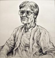 Elderly Woman 2 - Conte Crayon Drawings - By Stephany Briceno, Realism Drawing Artist