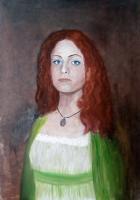 Autoportrait - Oil On Fibreboard Paintings - By Anna Telesheva, Oil Portrait Painting Artist