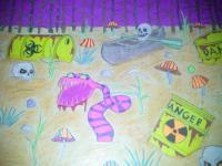 Radioactive Monster - Drawing Materials Pencil Marke Drawings - By Kevin Arango, Chaos Drawing Artist