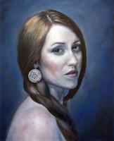 Oil Paintings - Portrait Of Mylene - Oil On Canvas