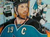 San Jose Sharks Hocky - Colored Pencil Drawings - By Carl Parker, Realist Drawing Artist