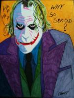 Joker Serious Business - Mixed Media Drawings - By Carl Parker, Realist Drawing Artist
