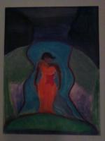 Mysterious Lady Of Grace - Oil Pastel Paintings - By Danielle Holmes, Figure Painting Artist