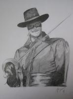 Zorro - Graphite Drawings - By Ida Kecklund, Realistic Drawing Artist