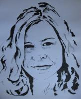 Self Portrait 2009 - Ink Drawings - By Ida Kecklund, Realistic Drawing Artist