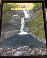 Cpr Trail Waterfall - Acrylic Paintings - By Derek Sheppard, Landscape Painting Artist
