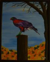 Purple Hawk - Acrylic Paintings - By John Saude, Bold Painting Artist