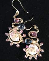 Taj Mahal Gemstone Earrings - Gemstone Jewelry - By Sally Ulanosky, Wiresculpting Jewelry Artist