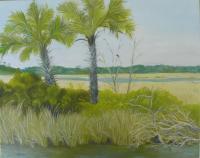 Landscape - Bay Port - Oil On Canvas