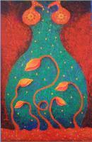 Adi Shakti III - Acrylic On Canvas Paintings - By Arunima Kapoor, Symbolic Expressionism Painting Artist