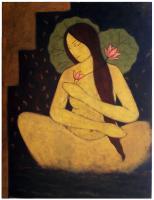 Sri- The Goddess - Acrylic On Canvas Paintings - By Arunima Kapoor, Expressionism- Figurative Painting Artist