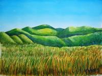 Grass Field - Watercolour On Fabriano Sheet Paintings - By Arunima Kapoor, Impressionism Painting Artist