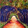 Path With Trees Nanital - Acrylic On Canvas Paintings - By Arunima Kapoor, Impressionism Painting Artist