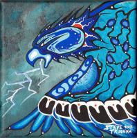 Thunder Bird - Acrylic Paint On Canvas Paintings - By Steve Trudeau, Ojibwa Art Painting Artist