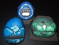 Painted Hand Picked Stones - Acrylic Paint On Stone Paintings - By Steve Trudeau, Ojibwa Art Painting Artist