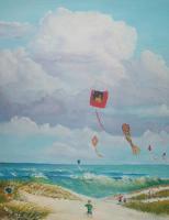 Kites - Acrylic Paintings - By John Wise, Impressionistic Painting Artist