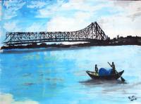 Howrah Bridge - Watercolor Paintings - By Siddharth Kumar, Abstract Painting Artist