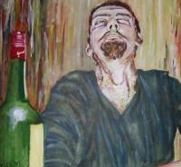 Drunken Matt R - Acrylic Paintings - By Matthew J Rice, Portrait Painting Artist