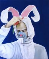 People Portrait - Not A Happy Bunny - Acrylic