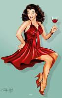 Red Wine - Digital Airbrush Digital - By Patricia Anne Mccarty, Smooth Airbrush Digital Artist