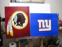 Giants  Redskins - Acrylic Paintings - By Jay Moncrief, Acrylic Painting Artist