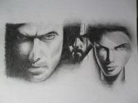 Three Faces - Pencil Drawings - By Quinton Meyer, Potrait Drawing Artist
