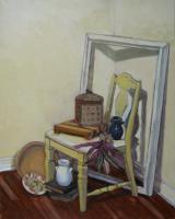 Still-Life With Yellow Chair - Oil Paintings - By Inga Karelina, Impressionism Painting Artist