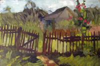 Landscape - Unfancy Fence - Oil