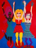 Dancin - Acrylic On Canvas Paintings - By Jilly Jillyart, Whimsical Painting Artist