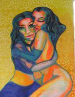 Friends - Acrilic Paintings - By Sara Raquel Sarangello, Expressionism Painting Artist