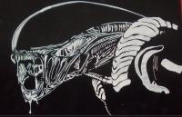 Alien - Glass Glasswork - By Rob Hill, Hand Glass Engraving Glasswork Artist