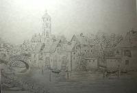 Casa Bianche Sul Fiume - Graphite Drawings - By Charles Impavido, Black And White Drawing Artist