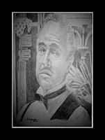 Don Vito Corleone - Graphite Drawings - By Charles Impavido, Black And White Drawing Artist