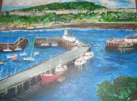 Scarborough Harbour - Acrylic Paintings - By Granpop Granny Marsay, Painted And Enhanced From Phot Painting Artist