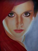 Portrait Of Rejina - Oil On Canvas Paintings - By Sabaiporn Wonganu, Portrait Painting Artist