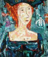 Self-Portrait Oil Painting Bogomolnik - Oil Painting On Canvas Paintings - By Elin Bogomolnik, Modern Abstract Cubism Painting Artist