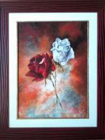 Ruze - Oil On Canvas Paintings - By Gordana Terecki, Flowers Painting Artist
