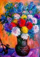 Flowers And A Pipe - Oil On Canvas Paintings - By Vlad Stanchev, Realism Painting Artist