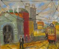 City Landscape - Moscow Street In 1953 - Oil On Canvas