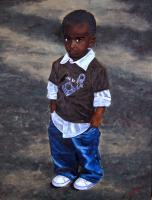 Little Boy - Oil On Canvas Paintings - By Cecil Williams, Realism Painting Artist