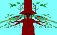 Smiling Tree - Mspaint Paintings - By Sandeep Kaushal, Digital Painting Artist