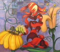 Spring Joy - Oil On Canvas Paintings - By Angie Benson, Surreal Painting Artist