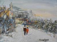 City Landscape - Early Winter - Oil On Canvas